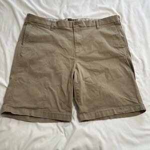 Dockers Mens Ultimate Shorts Khaki Tan Chino Flat Front Stretch Size 40